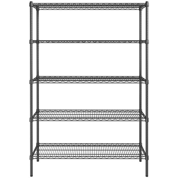 48 Nsf Black 5 Shelf Kit, 72 W Shelving Unit Dimensions