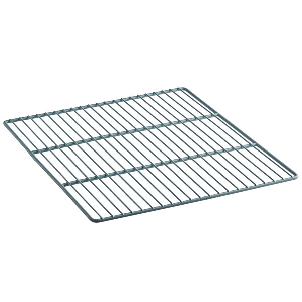 A close-up of the metal grid shelf for Avantco undercounter and worktop refrigerators.