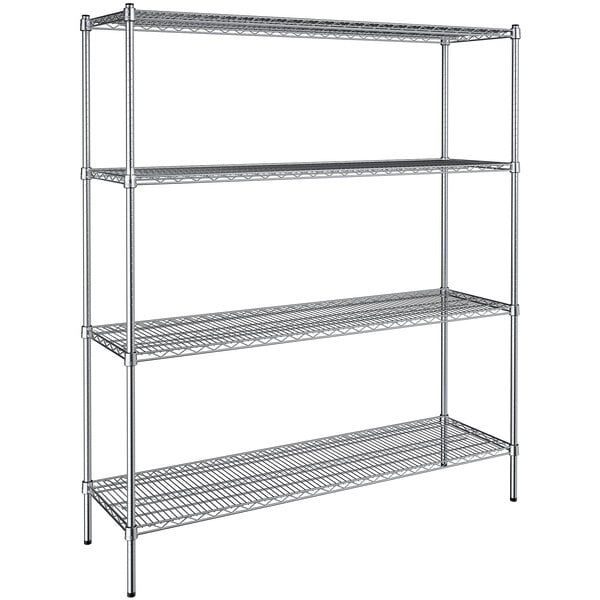 A Steelton wire shelving unit with four shelves.