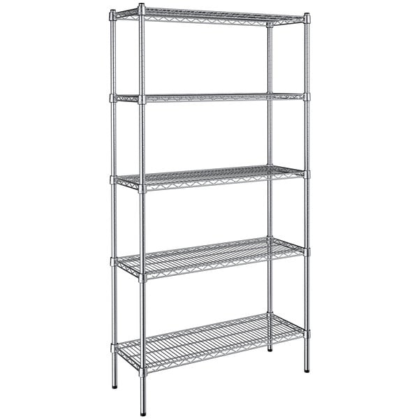 A close-up of a Steelton metal shelf in a wire shelving kit.