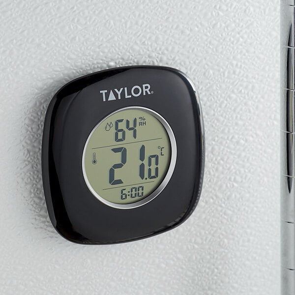Taylor 1745BK 4 Digital Indoor Thermometer and Hygrometer with Clock