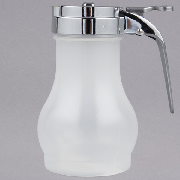 Tablecraft PP410CP 10 oz. Polypropylene Teardrop Syrup Dispenser with