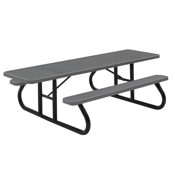 A Wabash Valley ADA accessible picnic table with perforated steel mesh and plastisol coating.
