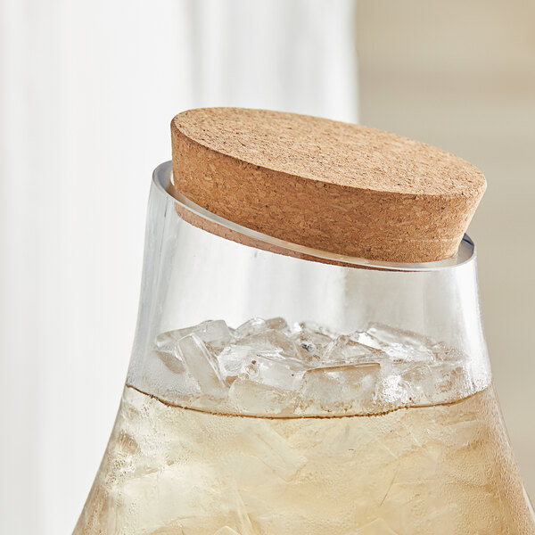 Acopa 4 Gallon Raindrop Glass Beverage Dispenser with Cork Lid and Spigot