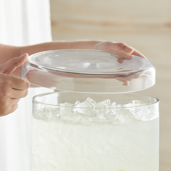 Acopa 5 Gallon Curved Glass Beverage Dispenser with Glass Lid and Spigot