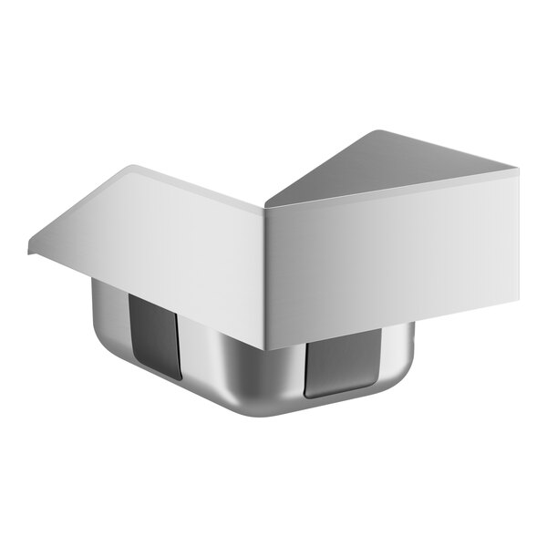 A silver metal Waterloo drop-in sink with side splashes.