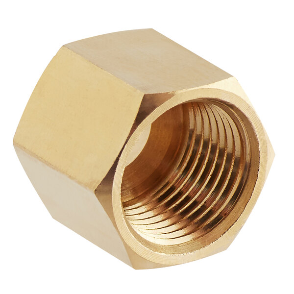 A brass threaded fastening nut for a range.