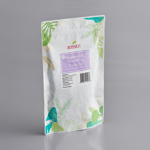 Bossen Raspberry and Strawberry Fruit Ground Tea Bags - 50/Pack