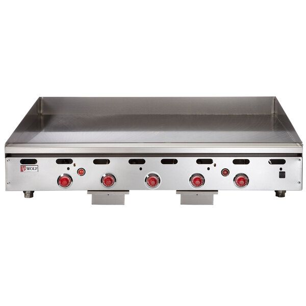 Wolf ASA6030C Natural Gas Deep 60" Chrome Griddle with Thermostatic
