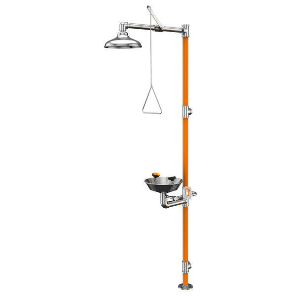 Guardian Equipment G1996P Stainless Steel Safety Station with Eye / Face Wash and Plastic Bowl