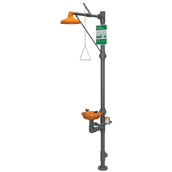 A Guardian Equipment PVC safety station with green and orange handles.