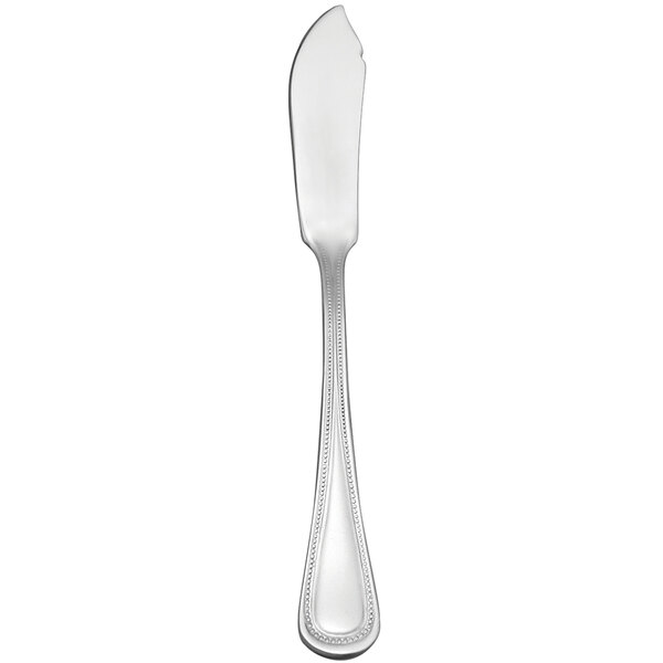 A silver Delco Prima butter knife with a handle.