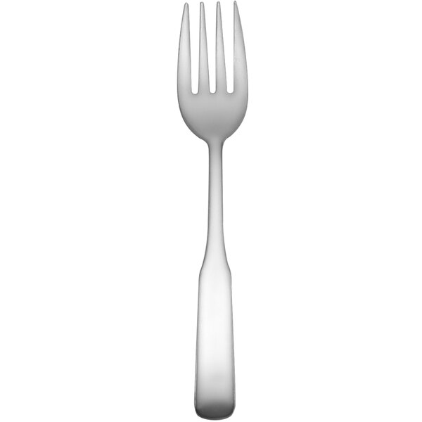 A silver Delco Lexington heavy weight stainless steel dinner fork with a white background.