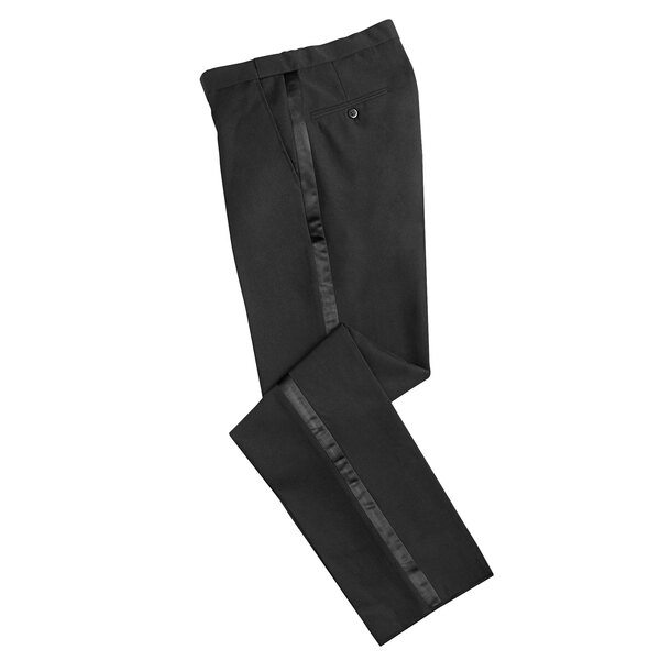 Henry Segal Men's Black Flat Front Comfort Waist Tuxedo Pants 36