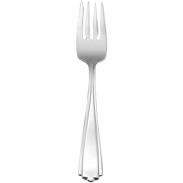 Delco Greystoke by 1880 Hospitality B080FSLF 6 1/4" 18/0 Stainless Steel Heavy Weight Salad Fork - 36/Case