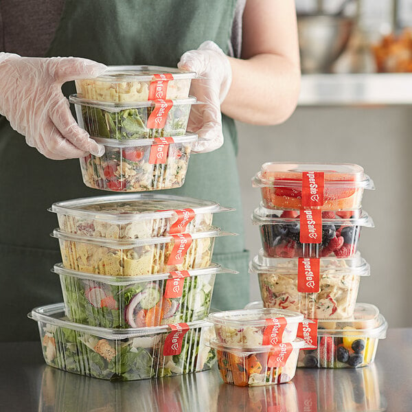 Genpak AD08 8 Oz. Clear Hinged Deli Container, 200/Case - Win Depot