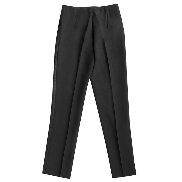 Henry Segal Women's Customizable Black Flat Front Low-Rise Tuxedo Pants ...