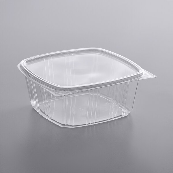 Choice 16 oz. Clear RPET Tall Hinged Deli Container - 200/Case