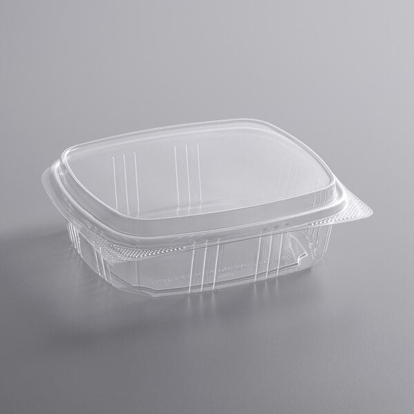 Thermo Tek 24 oz Rectangle Clear Plastic Deli / Snack Container - with  Hinged Lid, Anti-Fog - 7 1/2 x 5 1/2 x 2 - 100 count box