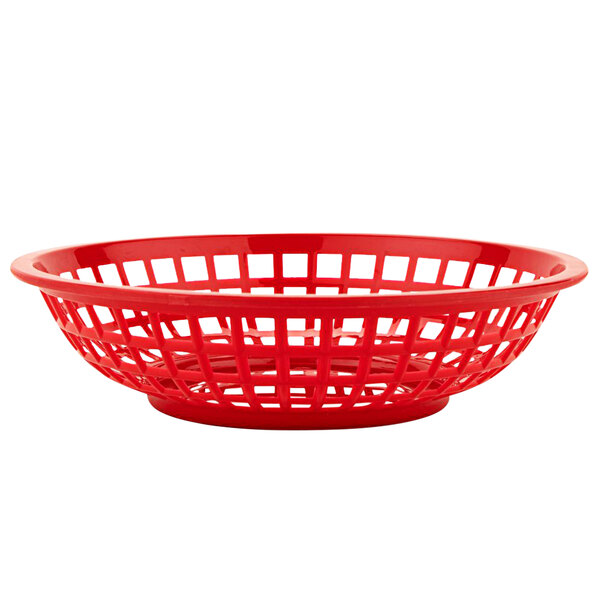 GET RB820R 8" x 2" Round Red Plastic Fast Food Basket 12/Pack