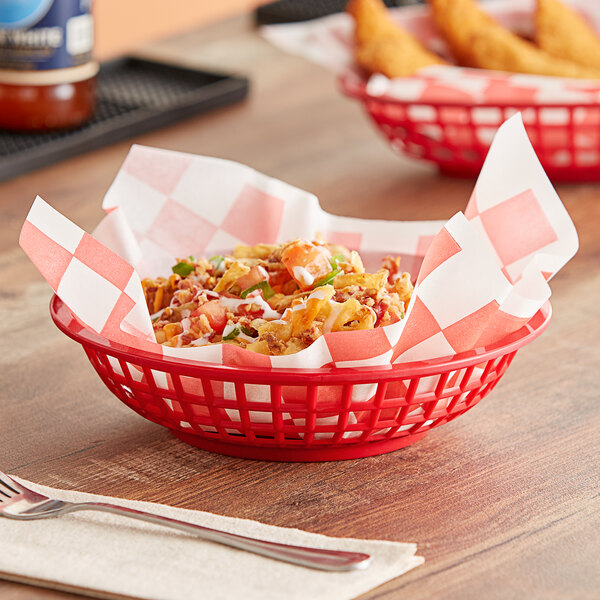 GET RB820R 8" x 2" Round Red Plastic Fast Food Basket 12/Pack