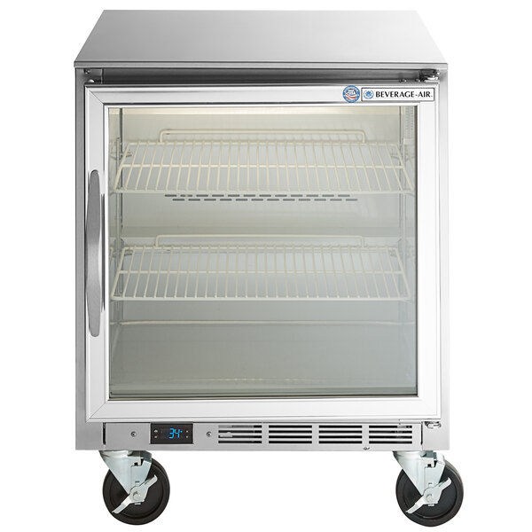 BeverageAir UCF27AHC2523 27" Low Profile Glass Door Undercounter Freezer