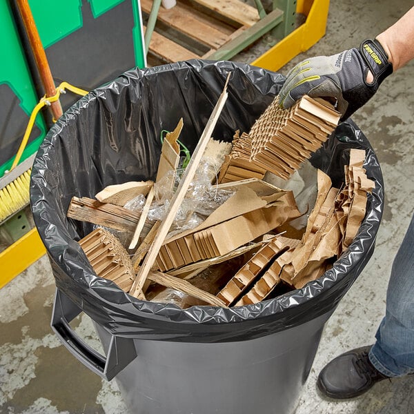 38 x 60 6 Mil 55 Gallon Black Unprinted Drum Can Trash Bags 50 Count 
