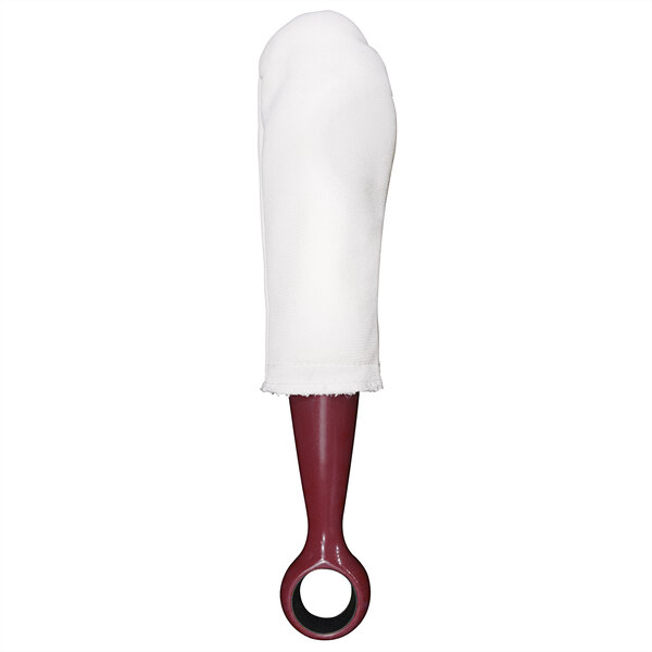 A white Bar Maid glass polishing wand with a red handle.