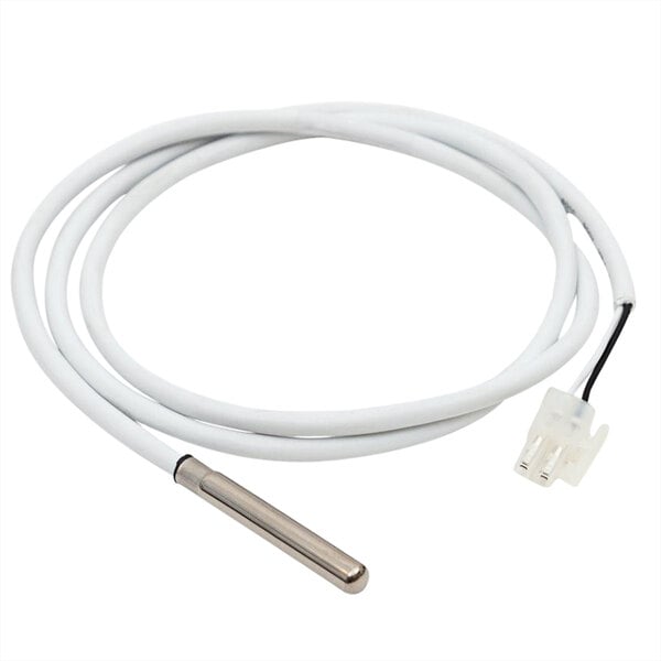 A Heatcraft 89904904 temp sensor with a white cable and plug.