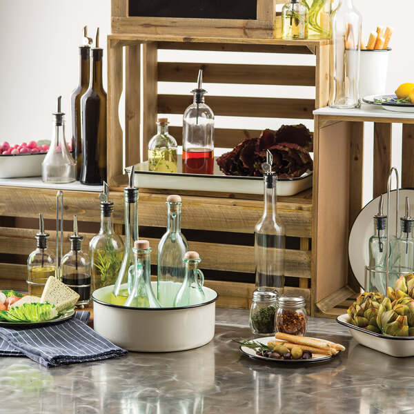 Tablecraft 10374 7.75 oz. Clear Glass Oil and Vinegar Bottle with