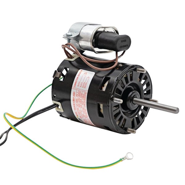 A black Heatcraft condenser fan motor with wires.