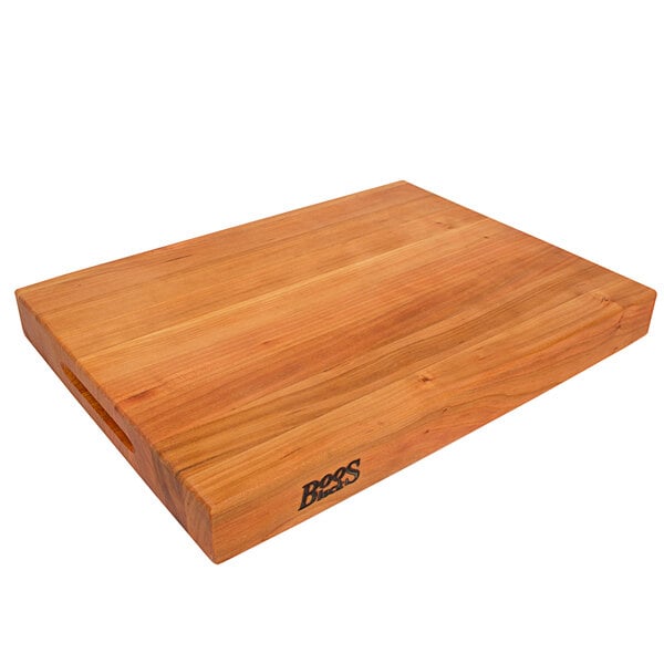 John Boos & Co. CHY-RA02 20" x 15" x 2 1/4" Reversible Cherry Wood Cutting Board with Hand Grips