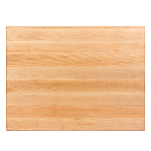John Boos & Co. RA03 24" x 18" x 2 1/4" Reversible Maple Wood Cutting Board with Hand Grips