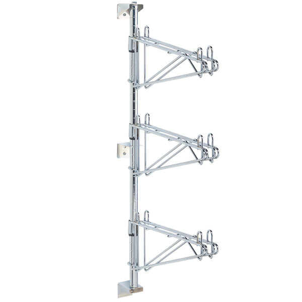 Metro AW25C Super Erecta Chrome Triple Level PostType Wall Mount Mid