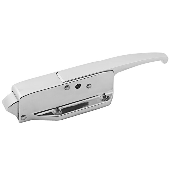 The Kason Radial Latch Body in polished chrome with a handle.