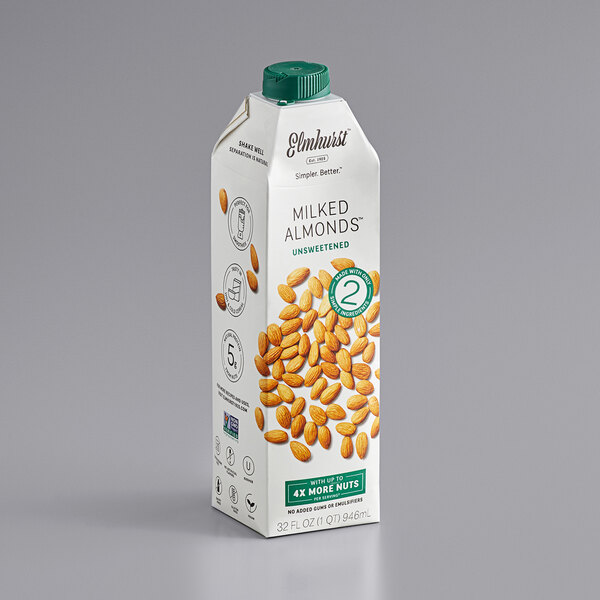 Elmhurst 32 fl. oz. Unsweetened Milked Almonds 6/Case