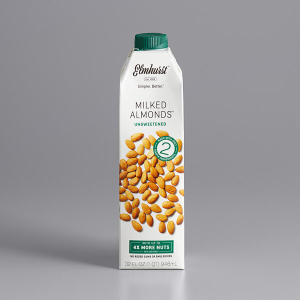Elmhurst 32 fl. oz. Unsweetened Milked Almonds 6/Case