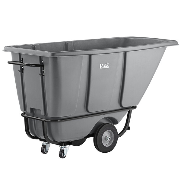 Lavex 0.5 Cubic Yard Gray Heavy-Duty Tilt Truck / Trash Cart (850 lb ...