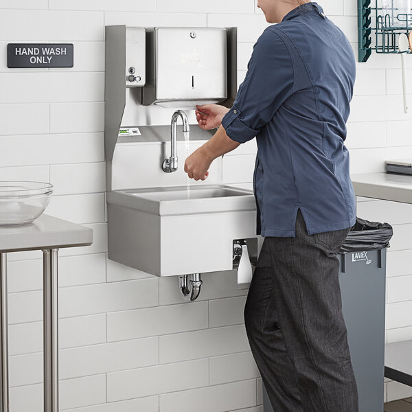 Regency 17" x 15" Wall Mounted HandsFree Hand Sink with Knee Operated