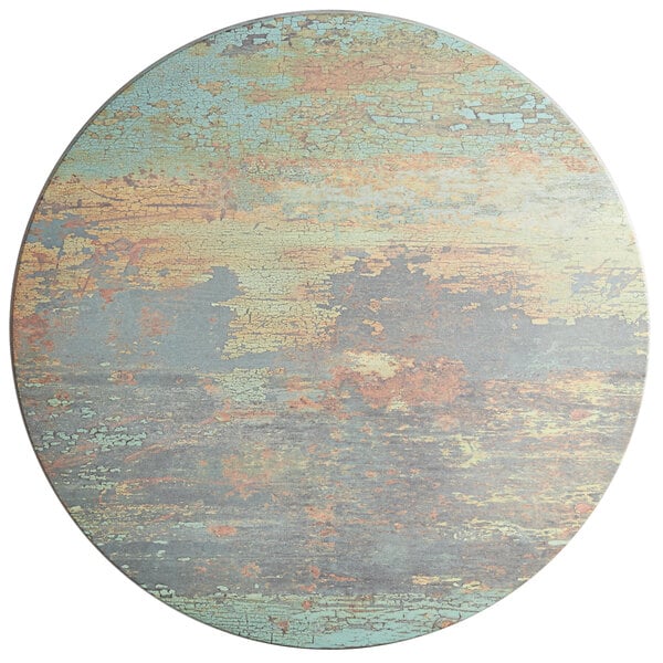 Lancaster Table & Seating Excalibur 23 5/8" Round Table Top with Textured Canyon Painted Metal Finish