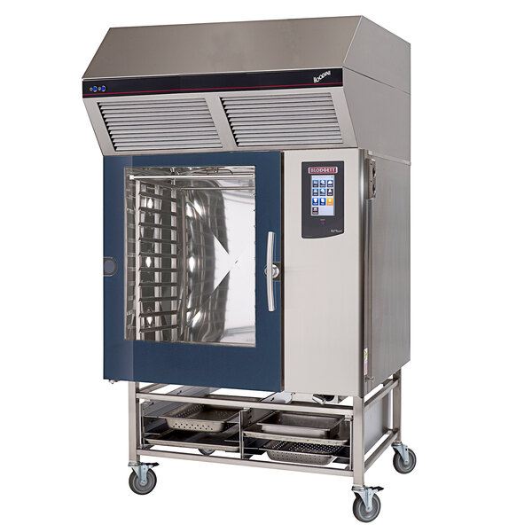 Blodgett-Combi BLCT-102E-H Electric Boiler-Free 20 Full Size Food Pan Combi Oven with Touchscreen Controls and Hoodini Ventless Hood - 208V / 3 Phase