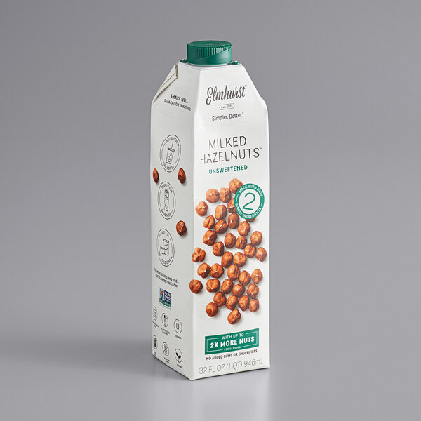 Elmhurst's Hazelnut Milk (Unsweetened) 32 oz. Container