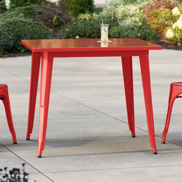 Lancaster Table & Seating Alloy Series 36" x 36" Ruby Red Standard Height Outdoor Table
