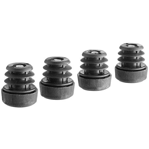 Lancaster Table & Seating black plastic adjustable feet for table legs - 4 black plastic plugs.