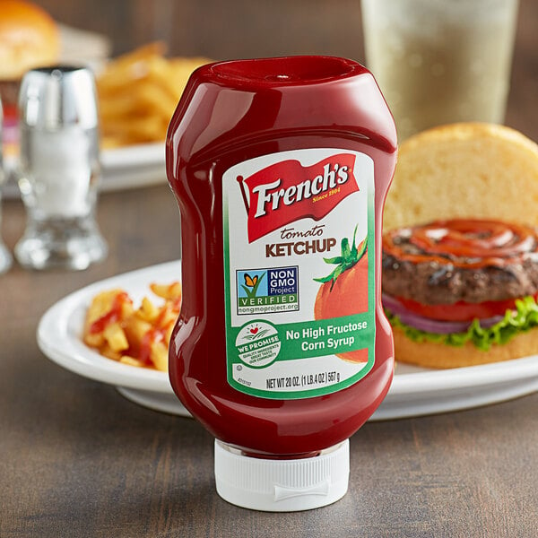French's 20 oz. Tomato Ketchup Squeeze Bottle - 12/Case