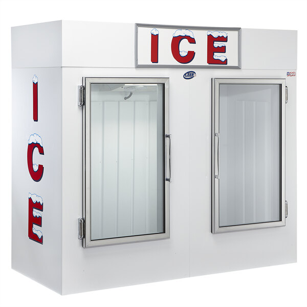 Leer 85CG-R290 84" Indoor Cold Wall Ice Merchandiser with Straight Front and Glass Doors