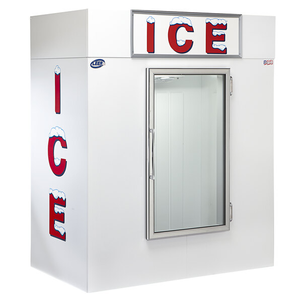 Leer 65AG-R290 64" Indoor Auto Defrost Ice Merchandiser with Straight Front and Glass Door