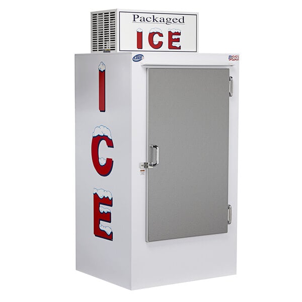 A white box with red and blue letters that says "Ice" on it.