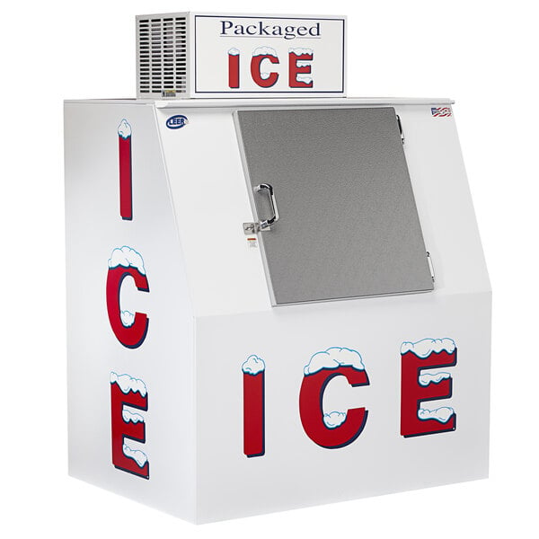 Leer 40CSL-R290 51" Outdoor Cold Wall Ice Merchandiser with Slanted Front and Galvanized Steel Door
