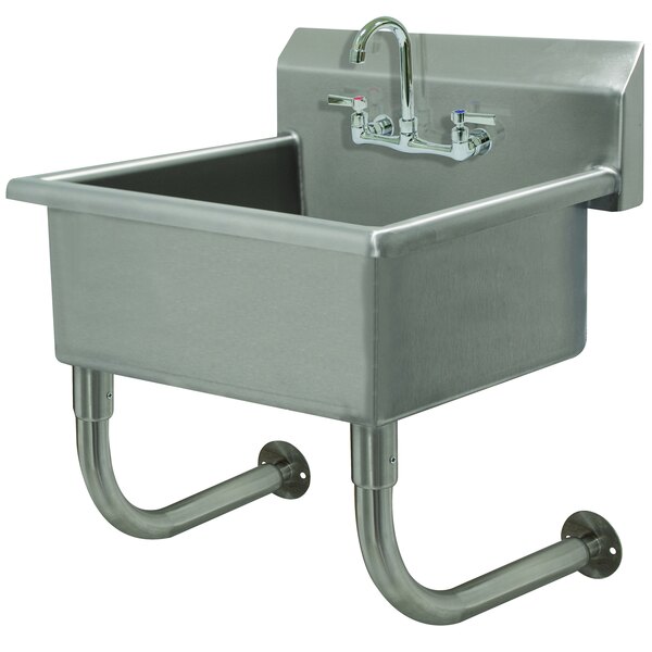 Advance Tabco FC-WM-2721-F 16-Gauge Multi-Station Wall Mounted Hand Sink with 12" Deep Sink Bowl with 1 Faucet - 27" x 21 1/2"